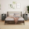 Heynemo Farmhouse Nightstand with Charging Station, Tall Bedside Table with X-Shaped Design, Wooden Rustic End Table - 3 of 4