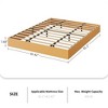 Twin Size Wooden platform bed, solid wooden slats, floor-standing bed frame, modern minimalist design, space-saving, no box spring required - 2 of 4