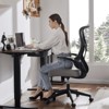 MAYEERTY Ergonomic Office Chair, Comfort Home Office Task Chair, Lumbar Support Computer Chair with Flip-up Arms and Adjustable Height, Gray - 2 of 4