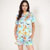 Anna-Kaci Lounge Women's Breakfast Print Pajama Set with Short Sleeve Button-Up Top and Elastic Waist Shorts Two-Piece Sleepwear - 2 of 4