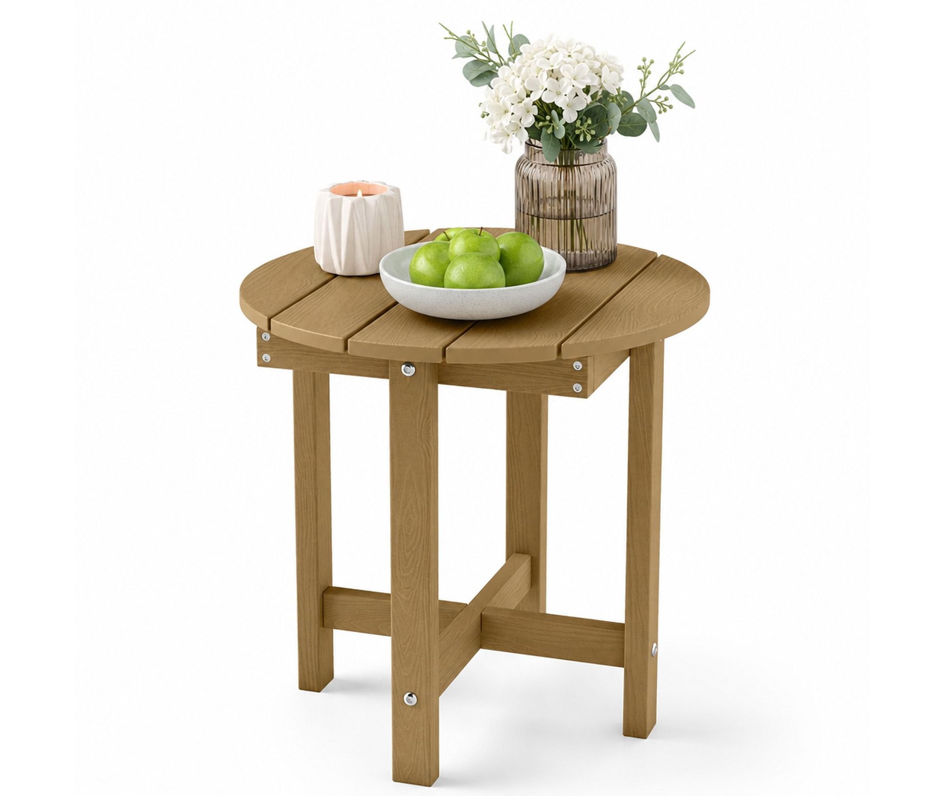 18-Inch Square Outdoor Coffee Table Weather-Resistant Waterproof Adirondack Style, Coffee