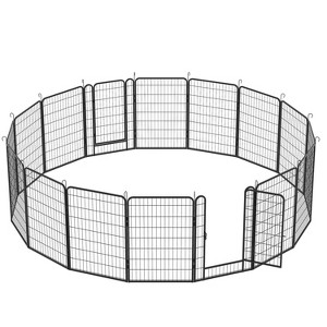 Gulches 39.27 H Tall Metal Dog Playpen Black with 8 Panels Heavy Duty for Large & Medium Breeds & Active Pets - 1 of 4