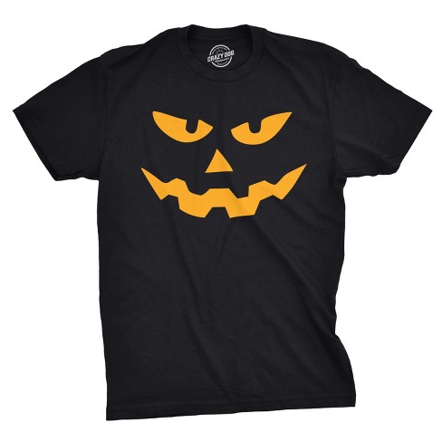 Mens Triangle Nose Pumpkin Face Funny Fall Halloween Scary T Shirt - Crazy Dog Men's T Shirt - image 1 of 4