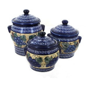 Blue Rose Polish Pottery 1300 Zaklady Canister Set - 1 of 2