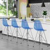 LeisureMod Cresco Mid Century Modern Acrylic Counter Height Barstool with Chrome Base – Ideal for Kitchens and Dining Rooms - 3 of 4