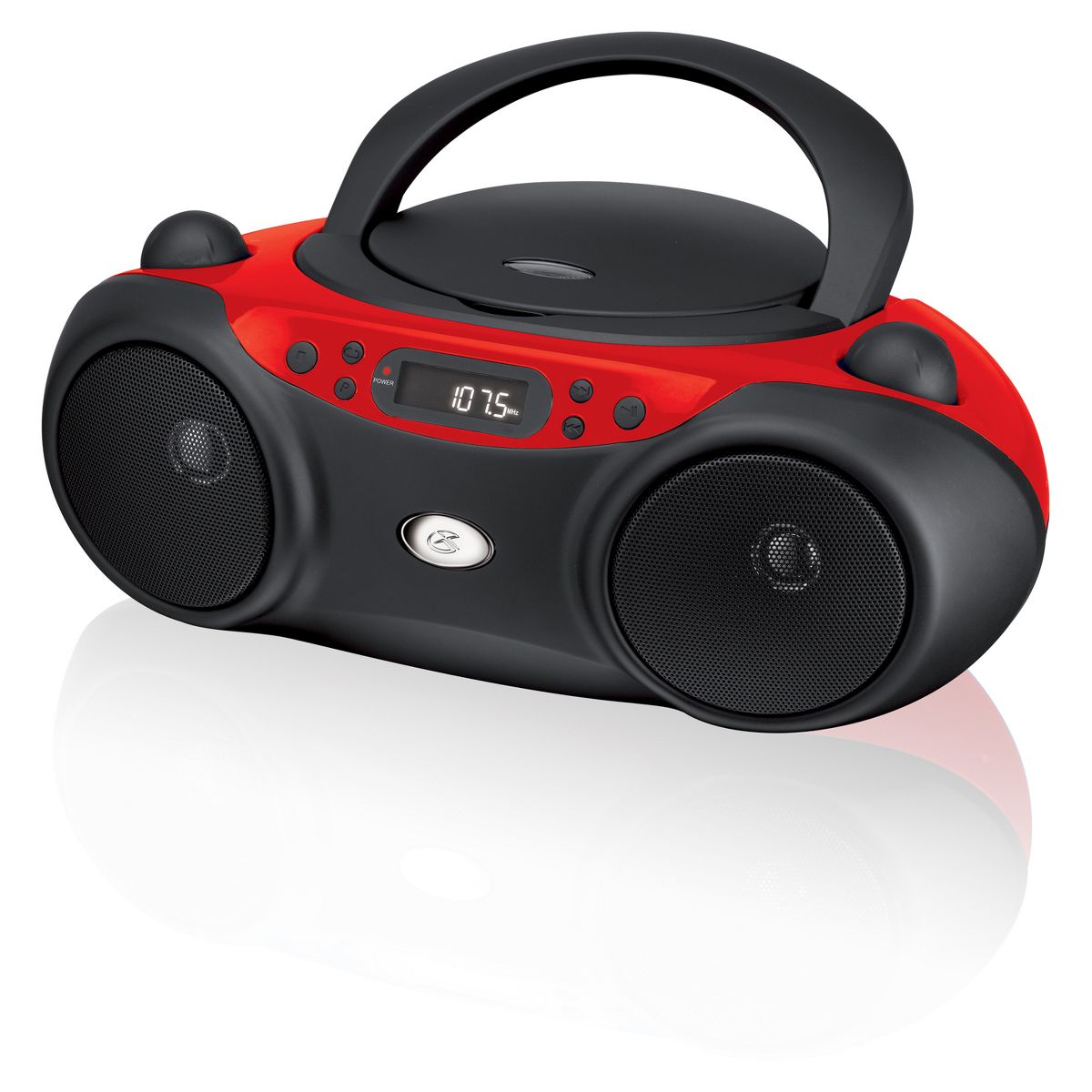 GPX CD, AM/FM Boombox - Red (BC232R): Portable 3.5mm Jack, Built-In Speaker. - thumbnail 2