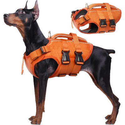 Kuoser Dog Life Jacket High Flotation, Reflective Dog Life Vest for Swimming Boating, Lightweight Dog Life Preserver Rescue Handle