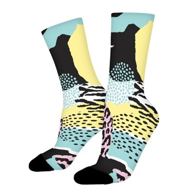 Animal Fur Print Women Printed Crew Socks Funny Funky Socks Soft Polyester Novelty Gifts for Artists Men