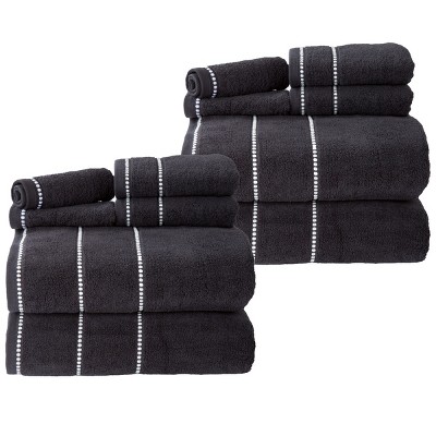 Lavish Home 12-piece Cotton Towel Set, Navy : Target