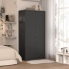 TIRAMISUBEST Metal Armoire Wardrobe Cabinets - Mobile Lateral Filing Cabinet, Locking Wheels, Adjustable Shelf - 2 of 4