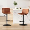 GlasFlength Dining Sets, Mid-Century Modern Swivel Bar Stool Set of 2, Adjustable Height for Kitchen, Bar, Counyer, Brown, 14.2"*16.9"*33.8" - 3 of 4