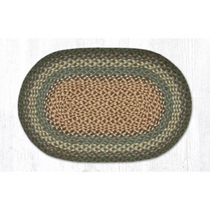 Earth Rugs Dark Green Oval Braided Rug – Durable Handcrafted Natural Fiber Floor Mat - 1 of 1