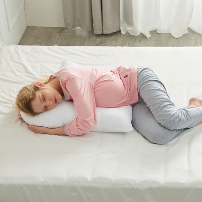 White Hypoallergenic Down Alternative V-Shaped Maternity Pillow