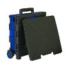 BAZIC Products® Folding Cart on Wheels w/Lid Cover, 16" x 18" x 15", Black/Blue - 4 of 4