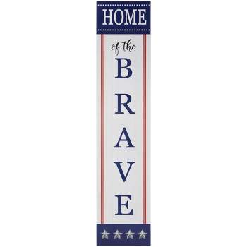 Northlight 36" Home of the Brave Patriotic Wooden Porch Board Sign Decoration