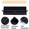 Orieon 18-Inch Square Gas Fire Pit Burner Pan, 80,000 BTU Outdoor Drop-In Kit for Natural Gas & Propane, Black Steel. - 2 of 4
