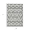 Gray And Ivory Geometric Washable Indoor Outdoor Area Rug - 3 of 4