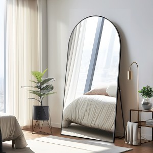 Wooakway Modern Arched Metal Full Length Mirror Bathroom Mirror Decorative Wall Mirror Floor Mirror for Bedroom Living Room - 1 of 4