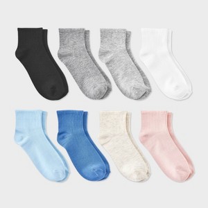 Women's Ribbed 8pk Ankle Socks - Dealworthy™ 4-10 - 1 of 3