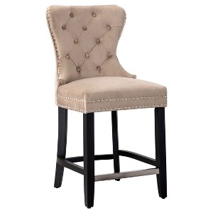 WestinTrends 24" Tufted Velvet Counter Stool - 1 of 4