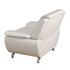 DOMETOUR White Faux Leather 1 Seat Living Room Sofa - Modern Upholstered Chair - 4 of 4