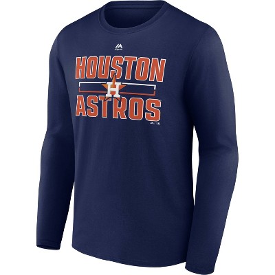 Houston Astros Men's 3/4 Sleeve T- Shirt Gray & Orange