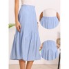 INSPIRE CHIC Women's Pleated Boho Flowy High Elastic Waist Summer Tiered A-Line Maxi Skirt - 2 of 4