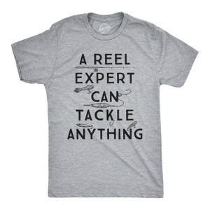 Mens A Reel Expert Can Tackle Anything T Shirt Funny Fishing Tee - Crazy Dog Men's T Shirt - 1 of 4