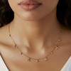 Anna-Kaci Delicate Chain Necklace with Droplet Cluster Charms and Sparkling Accents for an Elegant Feminine Look and Refined Everyday Style - Gold - 3 of 4