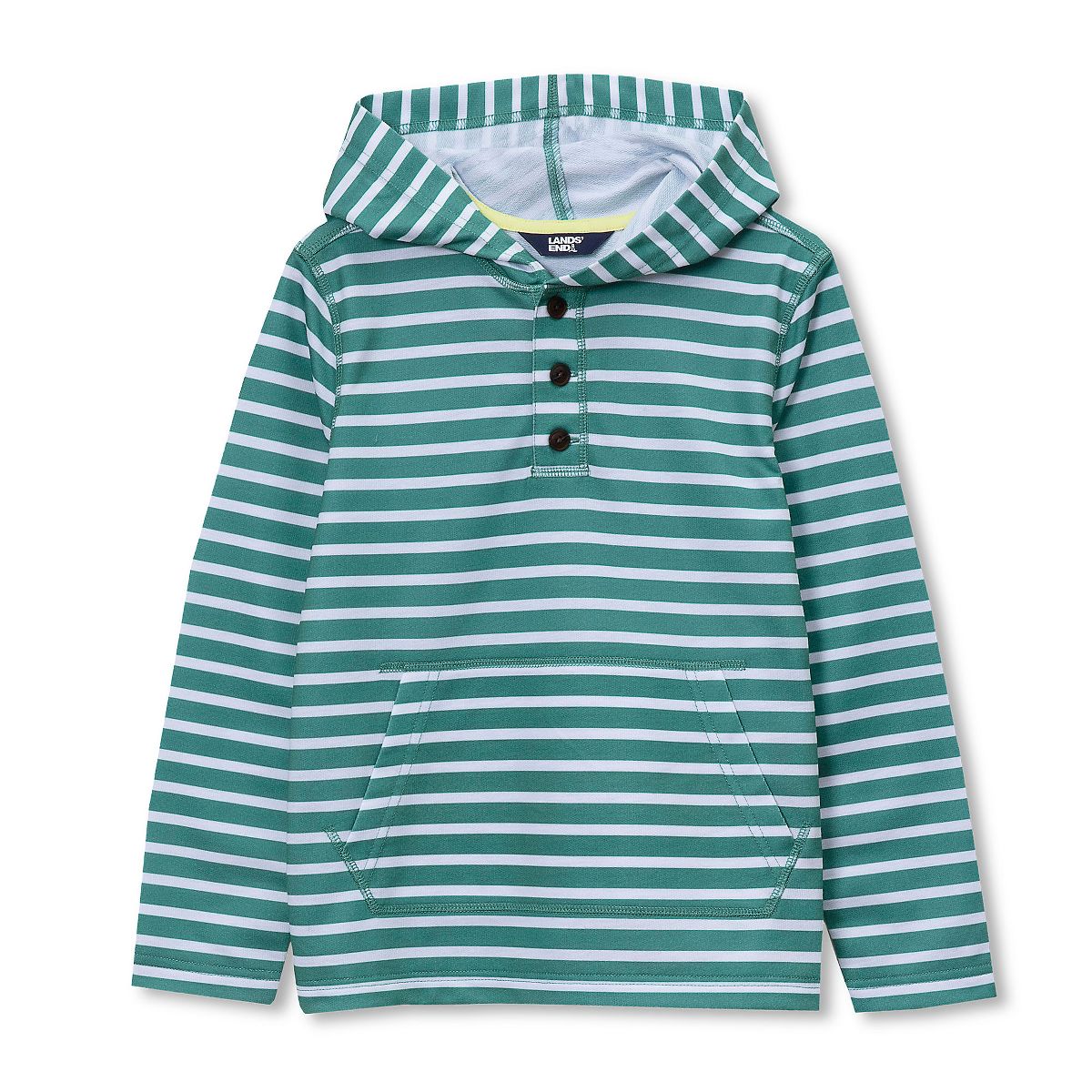 Lands' End Kids Henley Pullover Hoodie - thumbnail 10