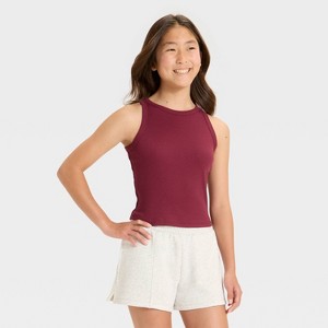 Girls' High Neck Ribbed Tank Top - art class™ - 1 of 3