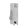 Gulches Modern 63" Tall Wardrobe One-Door Cabinet with Mirror, 3 Shelves, Casters, Hanging Rod, White - 4 of 4
