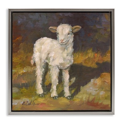 Stupell Industries Soft Baby Lamb Painting, 18" x 18"