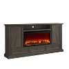 Festivo 72" Vintage TV Stand for TVs up to 70" with Electric Fireplace Brown: MDF Media Console, Storage - image 2 of 4