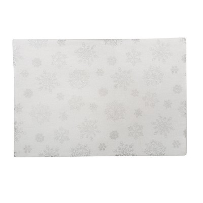 C&F Home Silver Snowflakes Cotton Reversible Machine Washable Placemat Set of 6