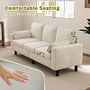 Kinsuite 3-Seater Sofa Chair - 78" Modern Accent Chairs with Arms & Cushions, Beige - 3 of 4