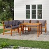 vidaXL Patio Dining Set Outdoor Furniture with Cushions Solid Wood Acacia - 2x Bench + Corner + 2x Middle + 2x Table - Dark Gray - 2 of 4