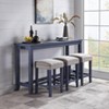 4pc Rockland Counter Height Dining Set Antique Blue - HOMES: Inside + Out: USB Port, Padded Stools, Trestle Base - image 2 of 3