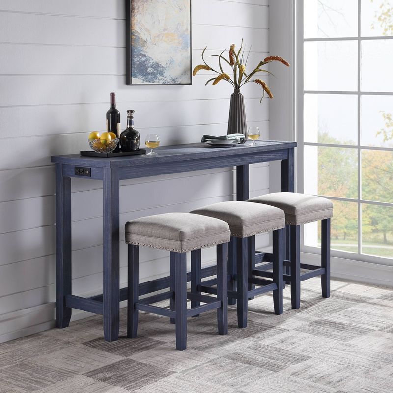4pc Rockland Counter Height Dining Set Antique Blue - HOMES: Inside + Out, 3 of 5
