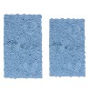 Bell Flower Collection Tufted Bath Rugs, Extra Soft and Absorbent, Non-Slip Bath Mats, Machine Washable Bath Mats,, 2 Piece Set(M+L), Sky Blue - 2 of 4