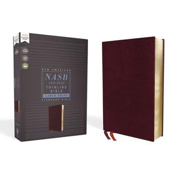 Nasb, Thinline Bible, Large Print, Bonded Leather, Burgundy, Red Letter Edition, 1995 Text, Comfort Print - by  Zondervan (Leather Bound)