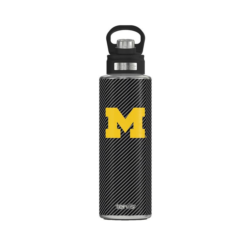 NCAA Michigan Wolverines Carbon Fiber Wide Mouth Water Bottle - 40oz, 1 of 4