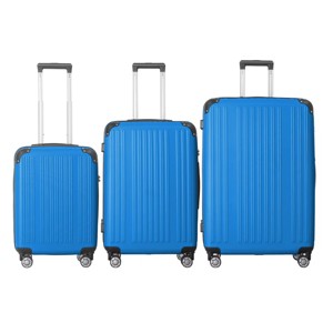 FURNIinspire Bag And Luggage Sets 3 Piece Rolling Luggage, Hard Shell Travel Suitcases Set with Wheels Telescopic Handle, Blue, 21.06"*11.42"*30.12" - 1 of 4