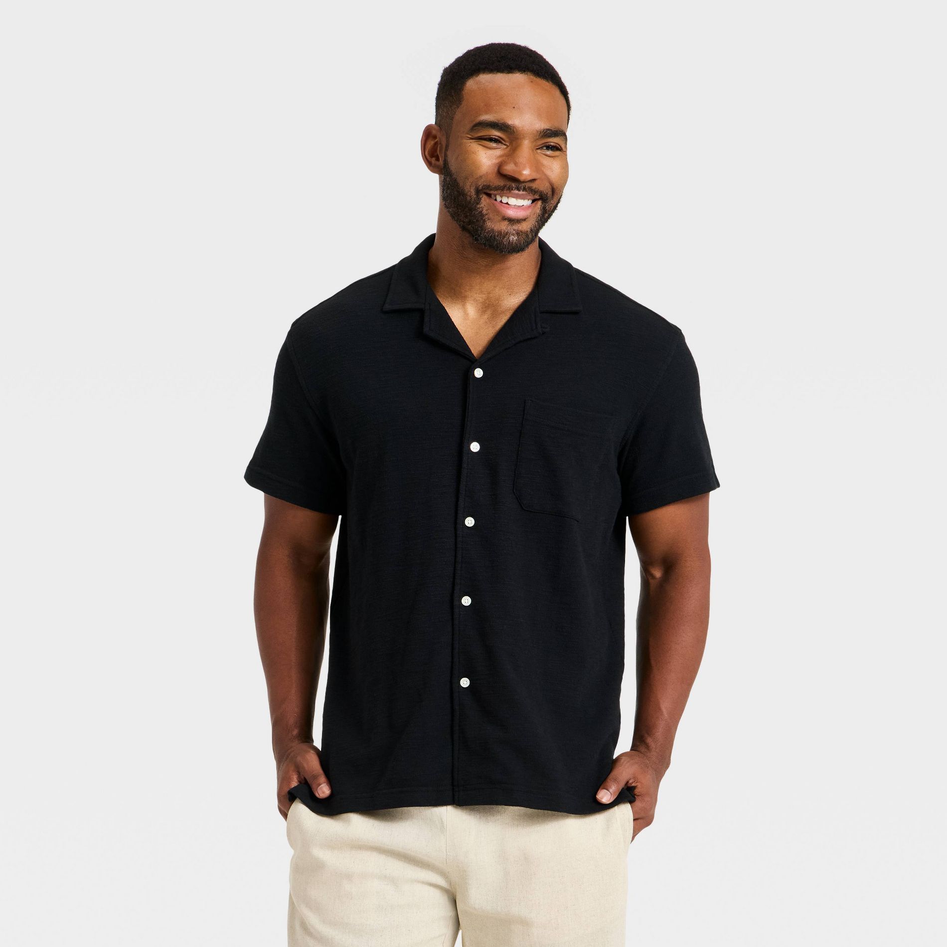 Men's Short Sleeve Knit Camp Shirt - Goodfellow & Co™