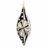 Huras Family Black & White Delight Thin Icicle Reflector 1 Glass Tree Ornament 7.0 Inch Glass Hand Painted Modern Drop Vintage Style BW974 7.0 Inch - 2 of 3