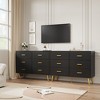 Modern 6 Drawer Dresser with Storage Space, Wooden Dresser with Gold Handles, 6 Chest of Dresser with Drawers for Bedroom, Living Room and Entryway - 3 of 4