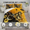Acoinel Golden Butterflies Comforter Bedding Set with 1 Quilt 2 Pillowcases, for Valentine's Day Wedding Gifts,Queen - 3 of 4