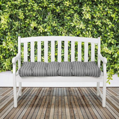 Moon Mist Stripe Gray Outdoor Bench Cushion, 42"W x 18"D