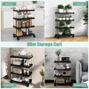Tangkula 4-Tier Slim Storage Cart Kitchen Organizer Utility Cart w/Lockable Wheels - 4 of 4