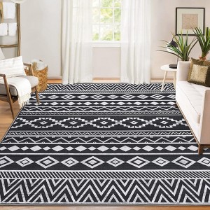Soft Washable Area Rug, Non-Slip Boho Modern Carpet, Pet Friendly Floor Rug for Living Room Bedroom - 1 of 4